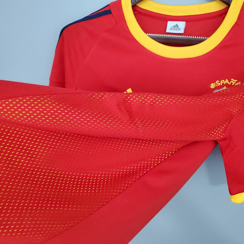 Camiseta retro de aficionado de la selección española 2002 (hombre) - Roja