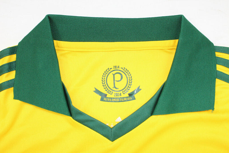 Camiseta retro de aficionado de la selección brasileña Palmeiras 2014 para hombre - Amarilla