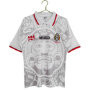 Camiseta retro de visitante de la selección nacional de México de la Copa II de 1998 para hombre - Blanca