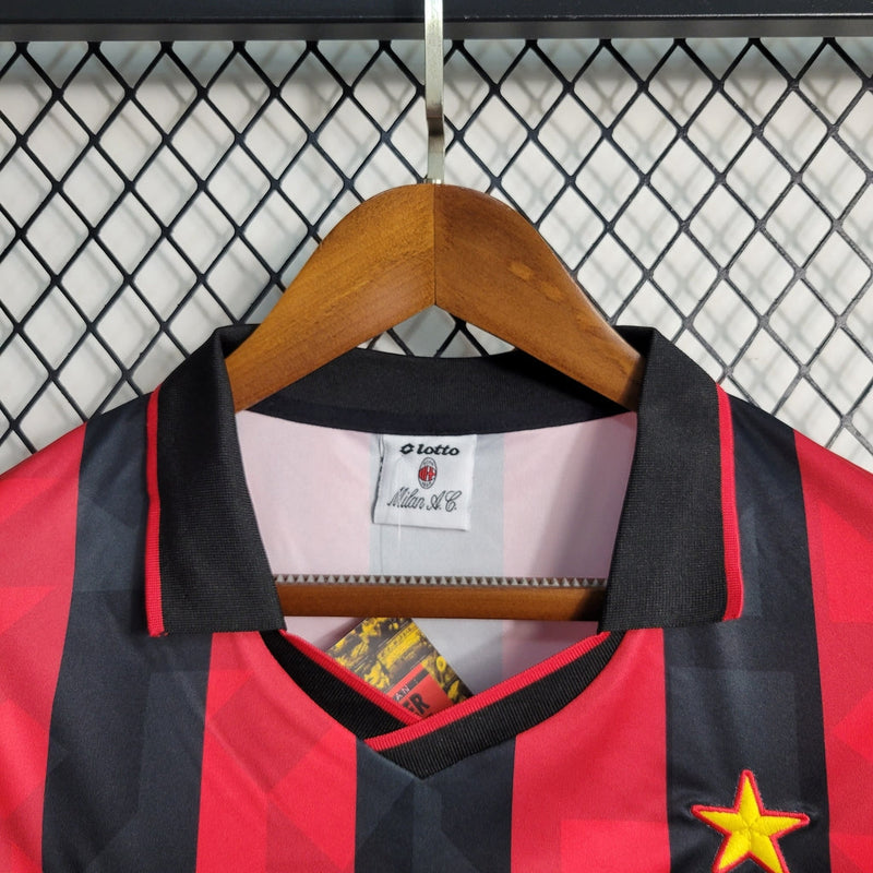 Camiseta de aficionado del Lotto de la Roma Milán II 93/94 para hombre - Blanco y negro