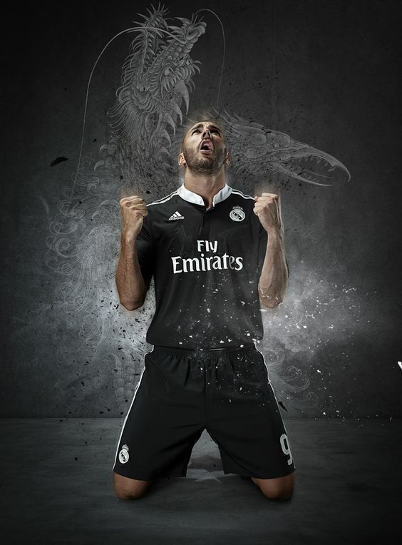Camiseta retro de aficionado Adidas del Real Madrid II 14/15 para hombre, color negro