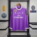 Camiseta Adidas de manga larga retro para hombre del Real Madrid Third III 17/18 - Morada