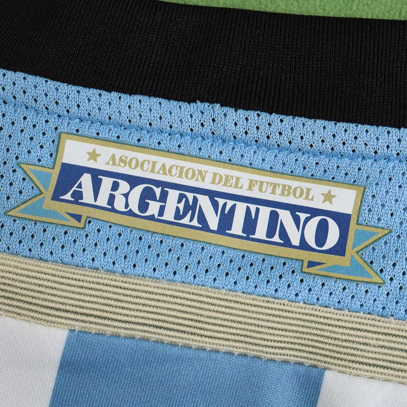 Camiseta retro de local de la selección argentina 2014 para hombre (azul y blanca)